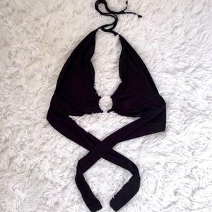 Nasty Gal O ring V neck halter top